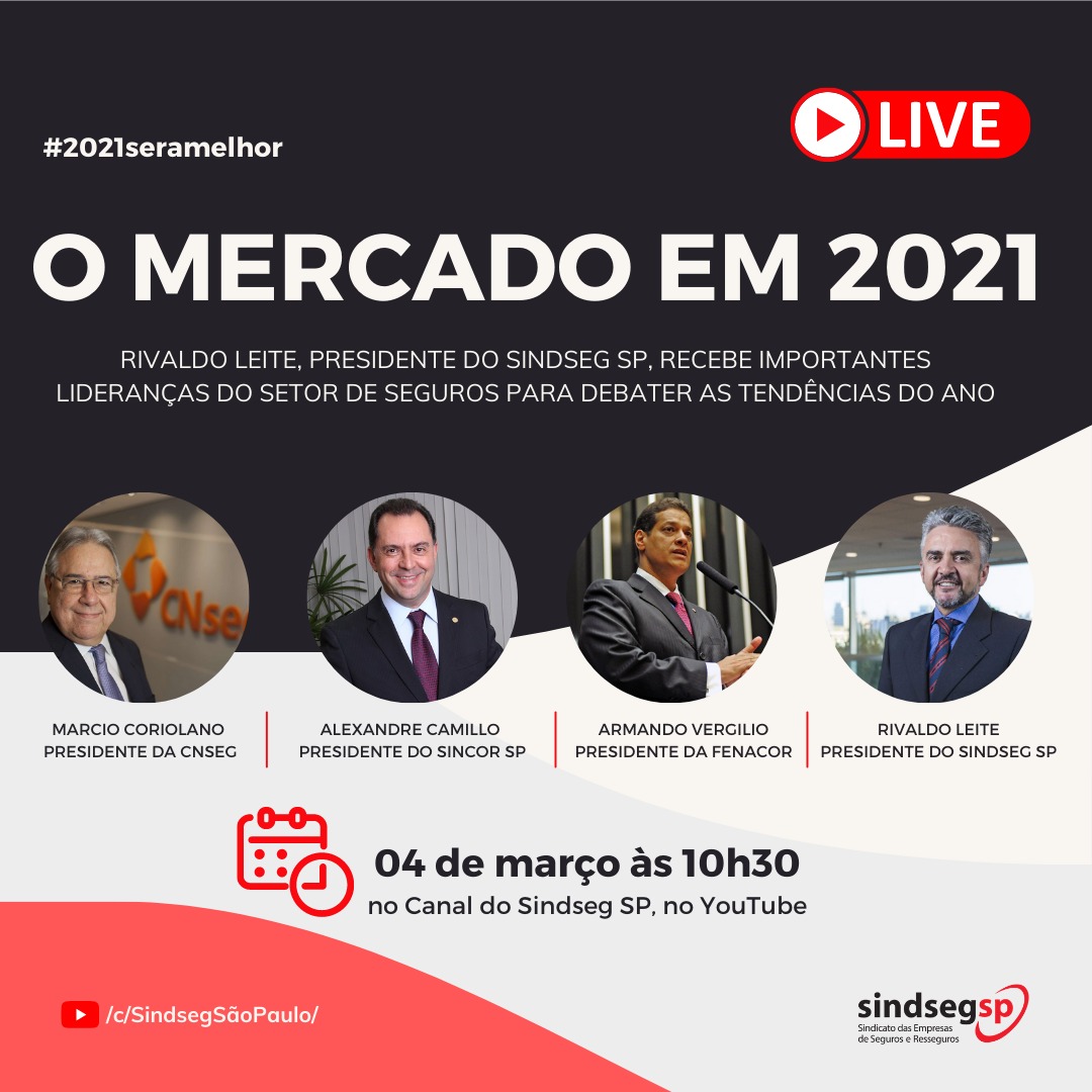 Presidente da CNseg discute tendências do mercado segurador em live do SindSeg- SP nesta quinta-feira