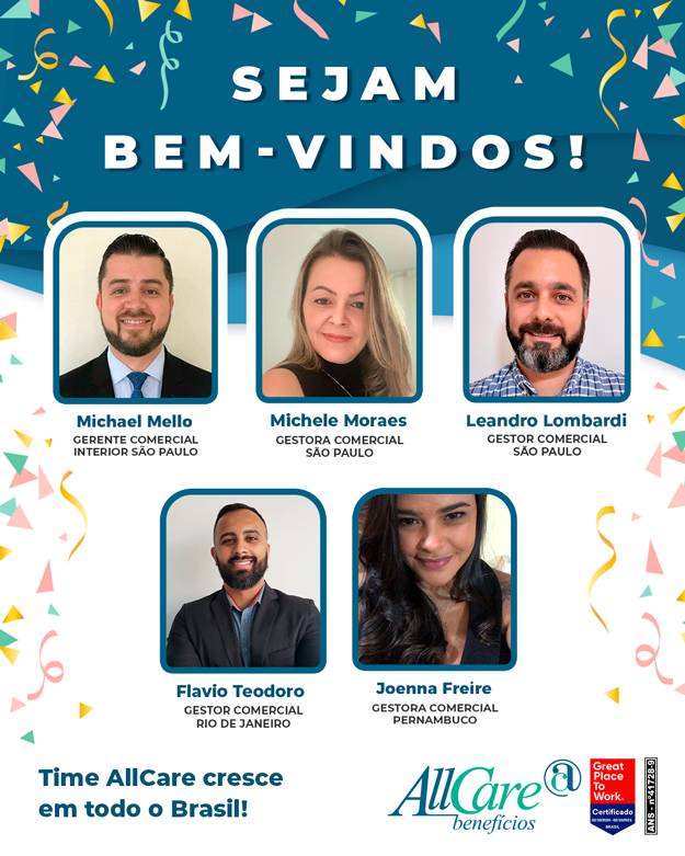 AllCare contrata novos gestores no time comercial para atendimento ao canal corretor