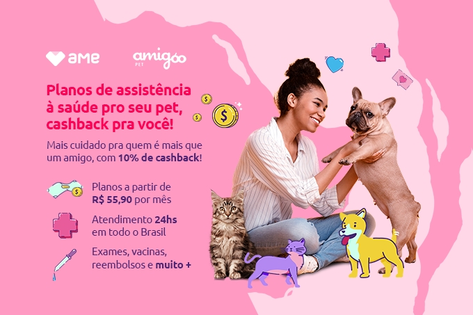 Ame Digital lança primeiro plano de assistência Pet com cashback