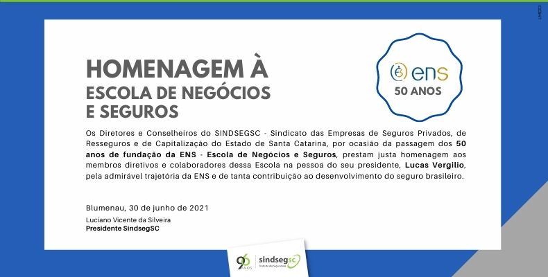 Presidente Luciano Silveira parabeniza ENS pelos 50 anos de Fundação