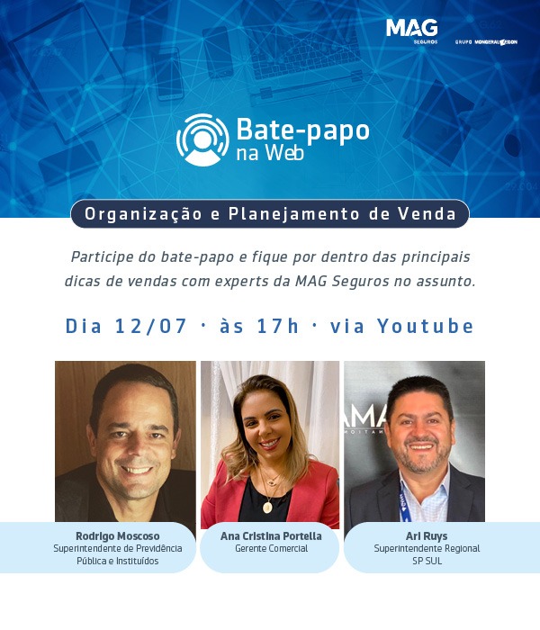 Organização e Planejamento de Vendas é o tema do próximo webinar da MAG Seguros