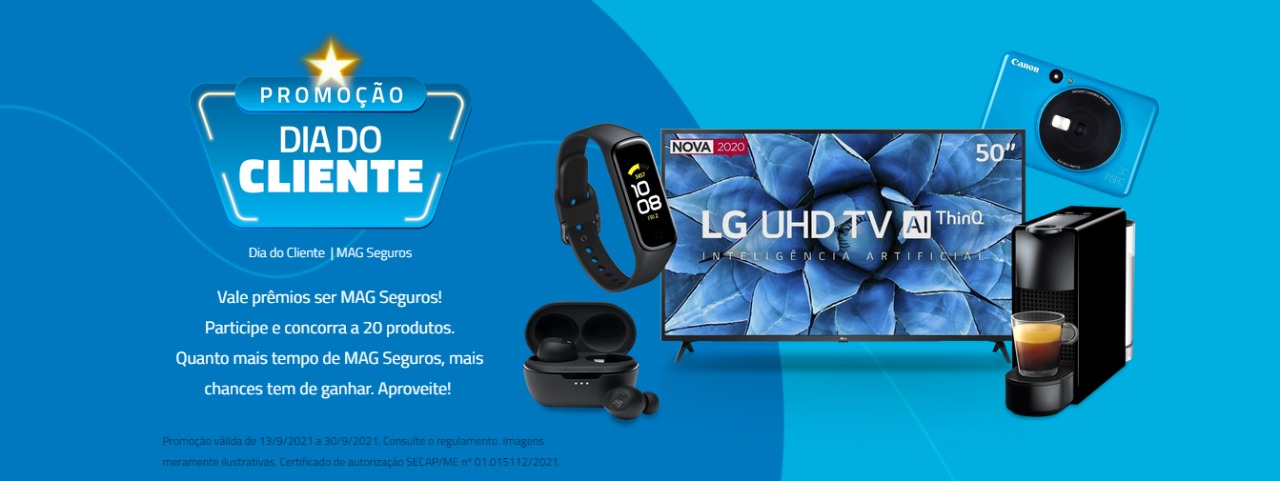 MAG Seguros sorteará 20 prêmios em comemoração ao Dia do Cliente