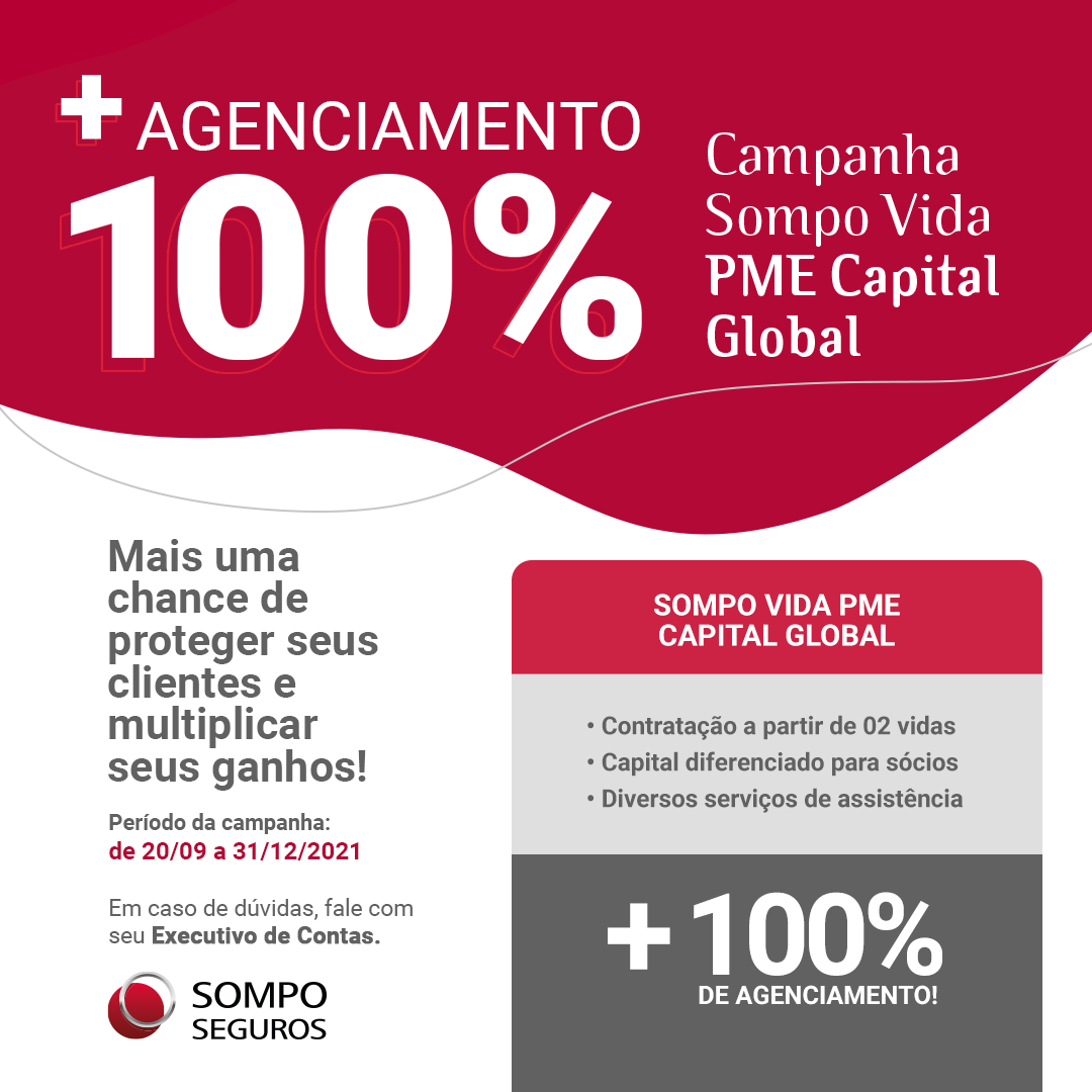 Sompo Seguros lança campanha que paga 100% a mais de agenciamento e contribui com vendas de Seguro de Vida 