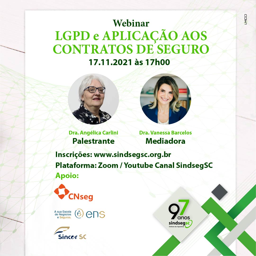Webinar discute sobre LGPD e Aplicação aos Contratos de Seguro