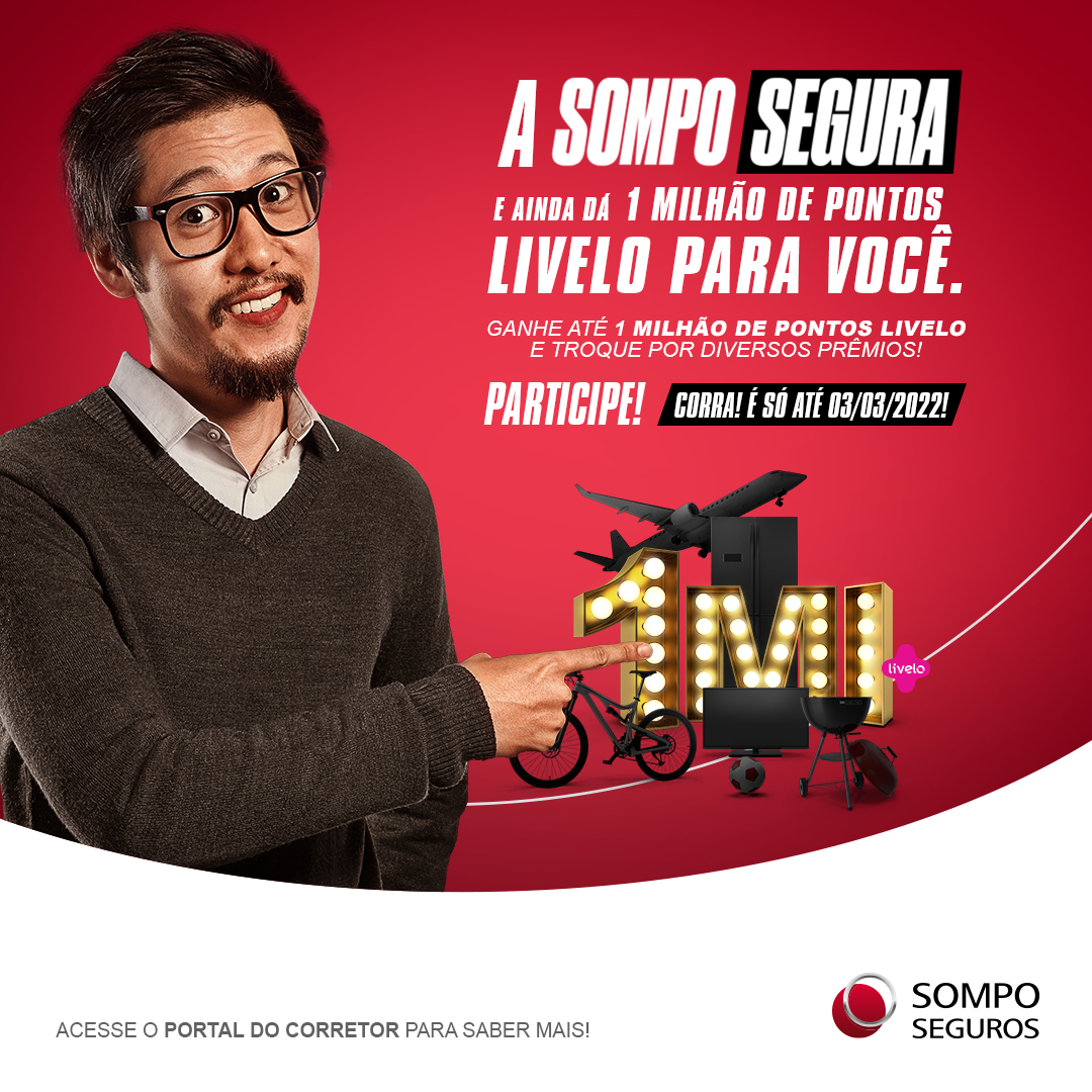 Sompo Seguros lança campanha de incentivo que concede prêmios à escolha do corretor de seguros