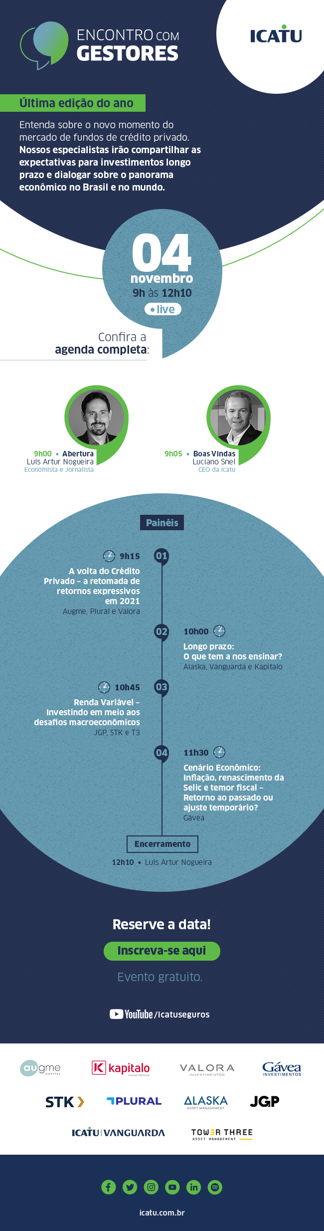 Icatu promove debates sobre o atual cenário de investimentos em previdência do país no último Encontro com Gestores de 2021
