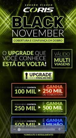 Black November: o dobro de cobertura no seguro viagem mais completo do Brasil