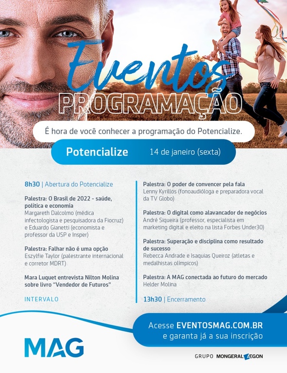 MAG Seguros realizará em janeiro quarta edição do Congresso Potencialize voltado a corretores de seguro