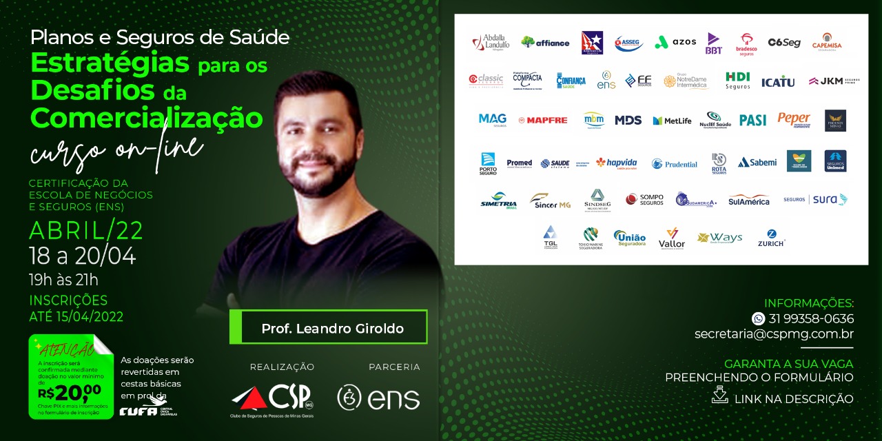 CSP-MG lança curso sobre estratégias da comercialização de planos e seguros saúde