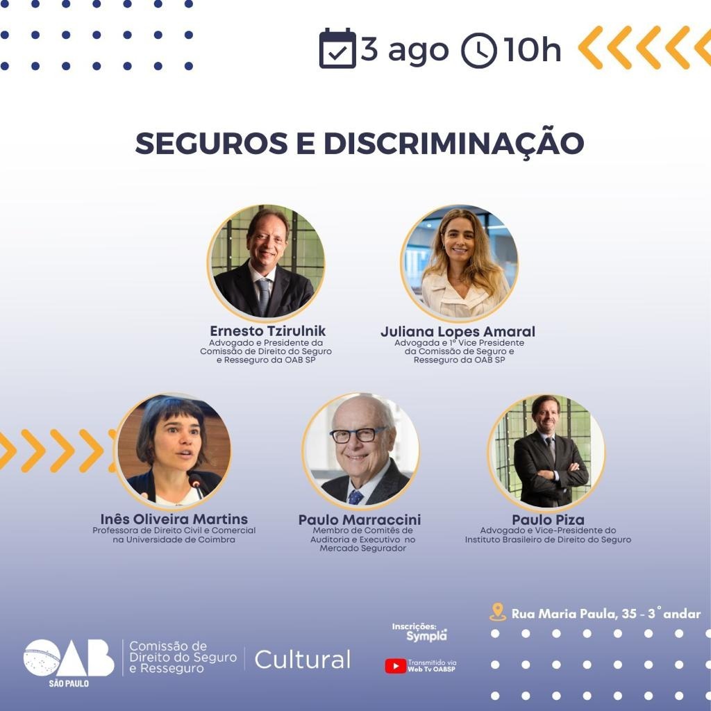 OAB-SP debaterá sobre Seguros e Discriminação nesta quarta-feira