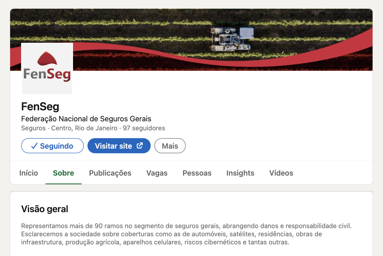 FenSeg agora está também no Linkedin