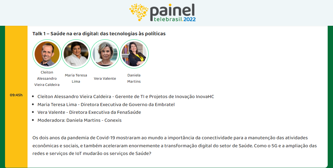 FenaSaúde participa de evento sobre Saúde e Energia da Associação Brasileira de Telecomunicações
