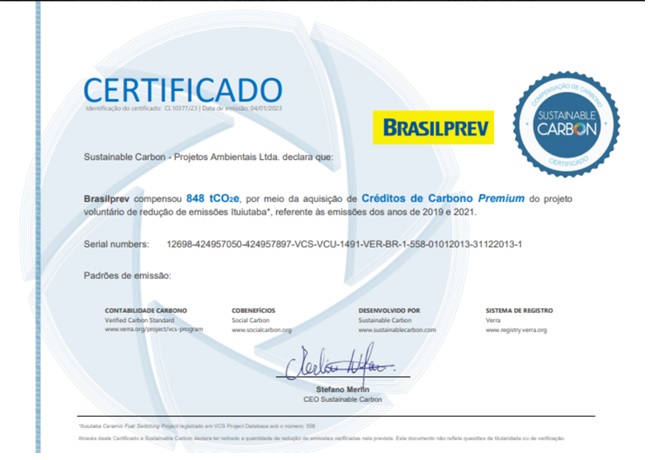 Brasilprev reforça Compromissos com a Sustentabilidade e compensa emissão de GEE