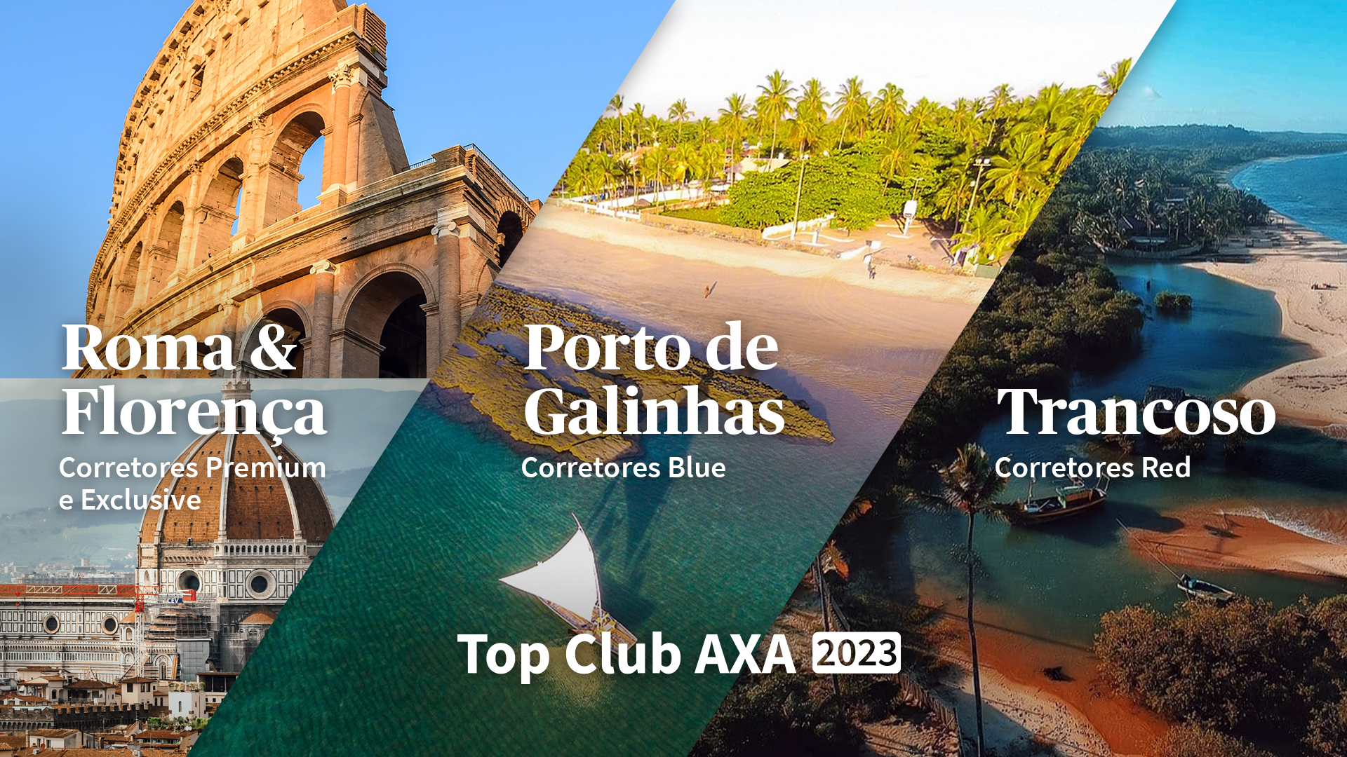AXA anuncia todos os destinos de sua campanha Top Club 2023, que premia corretores com viagens nacionais e internacional