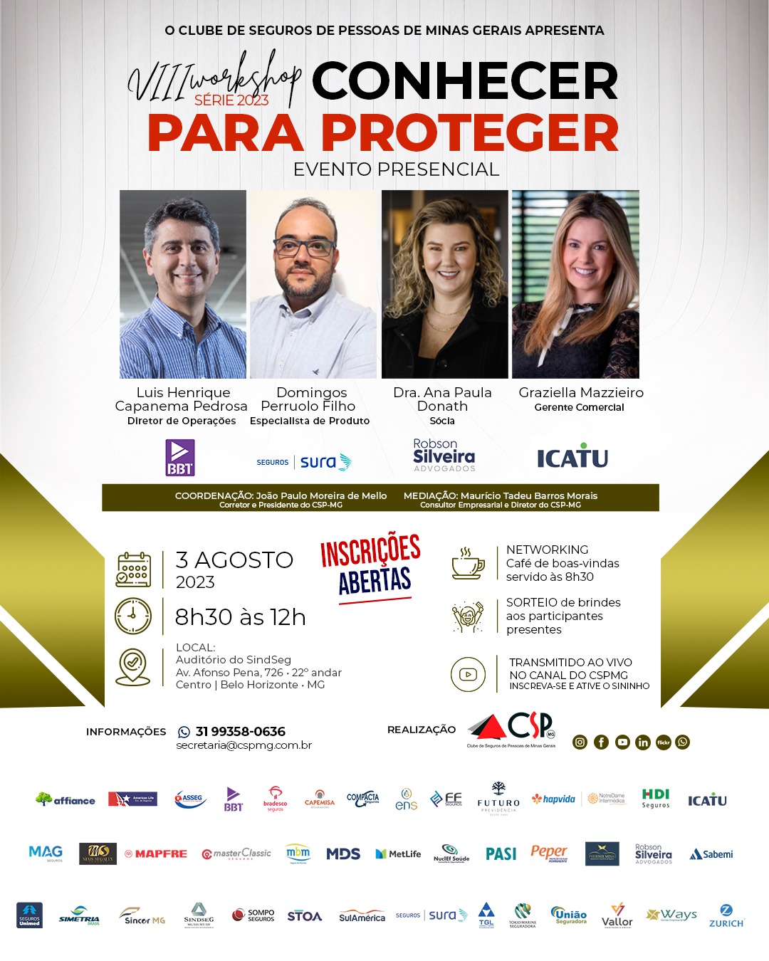 CSP-MG promove o VIII Workshop Conhecer para Proteger