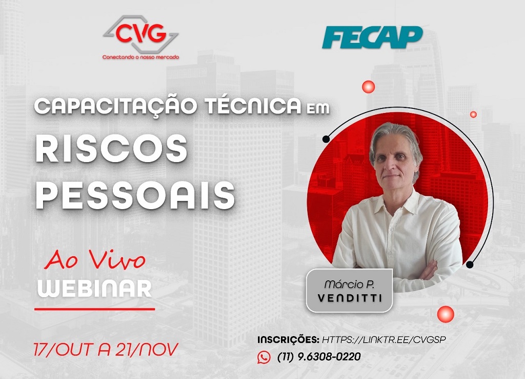 CVG-SP abre inscrições para cursos online de riscos pessoais e sinistros