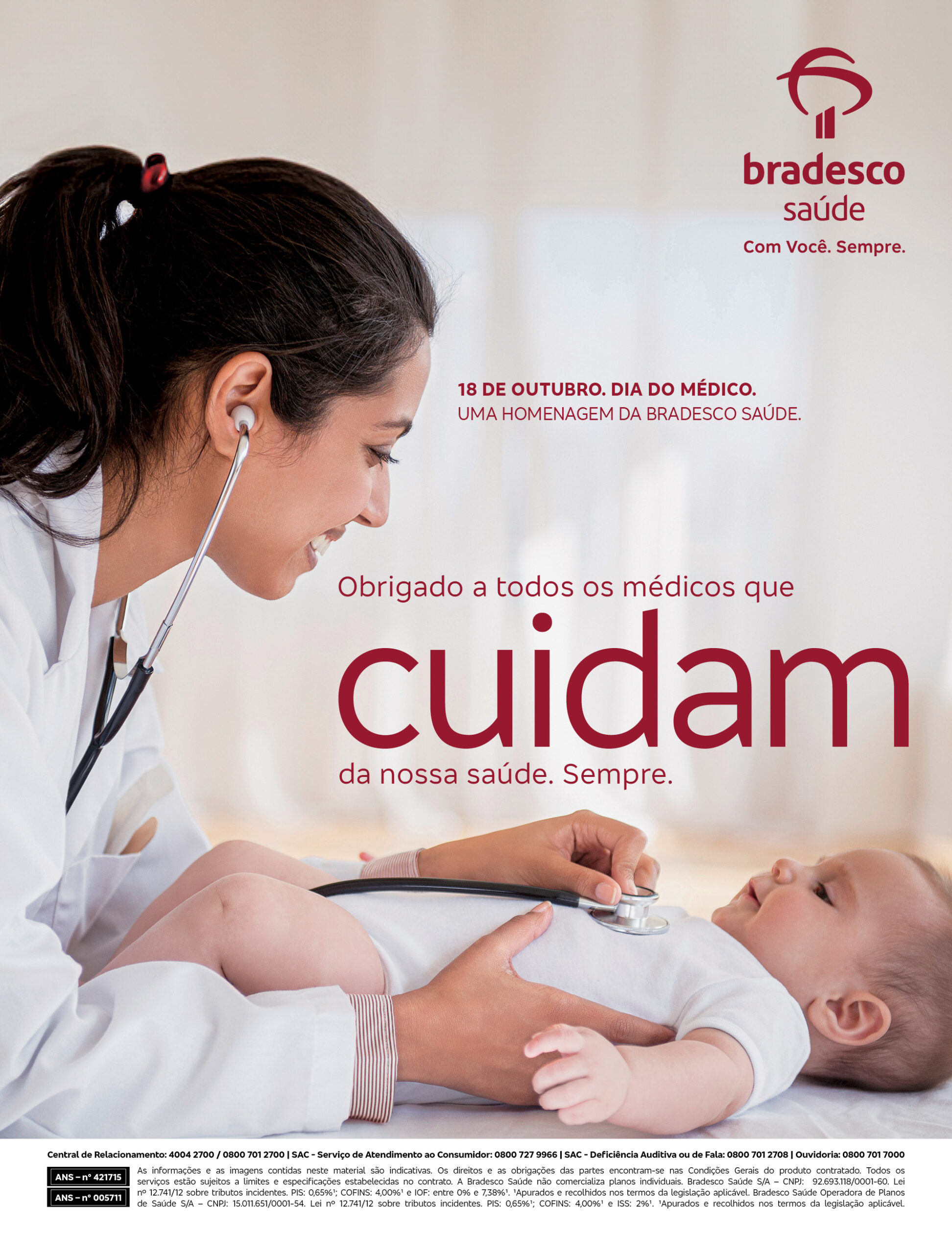 Bradesco Saúde homenageia os médicos com mensagem de agradecimento