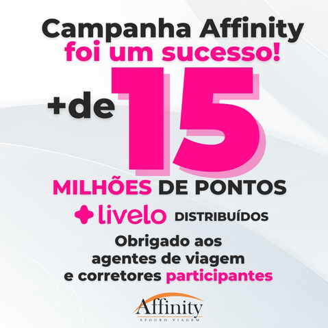 Affinity distribui mais de 15 milhões de pontos Livelo durante campanha