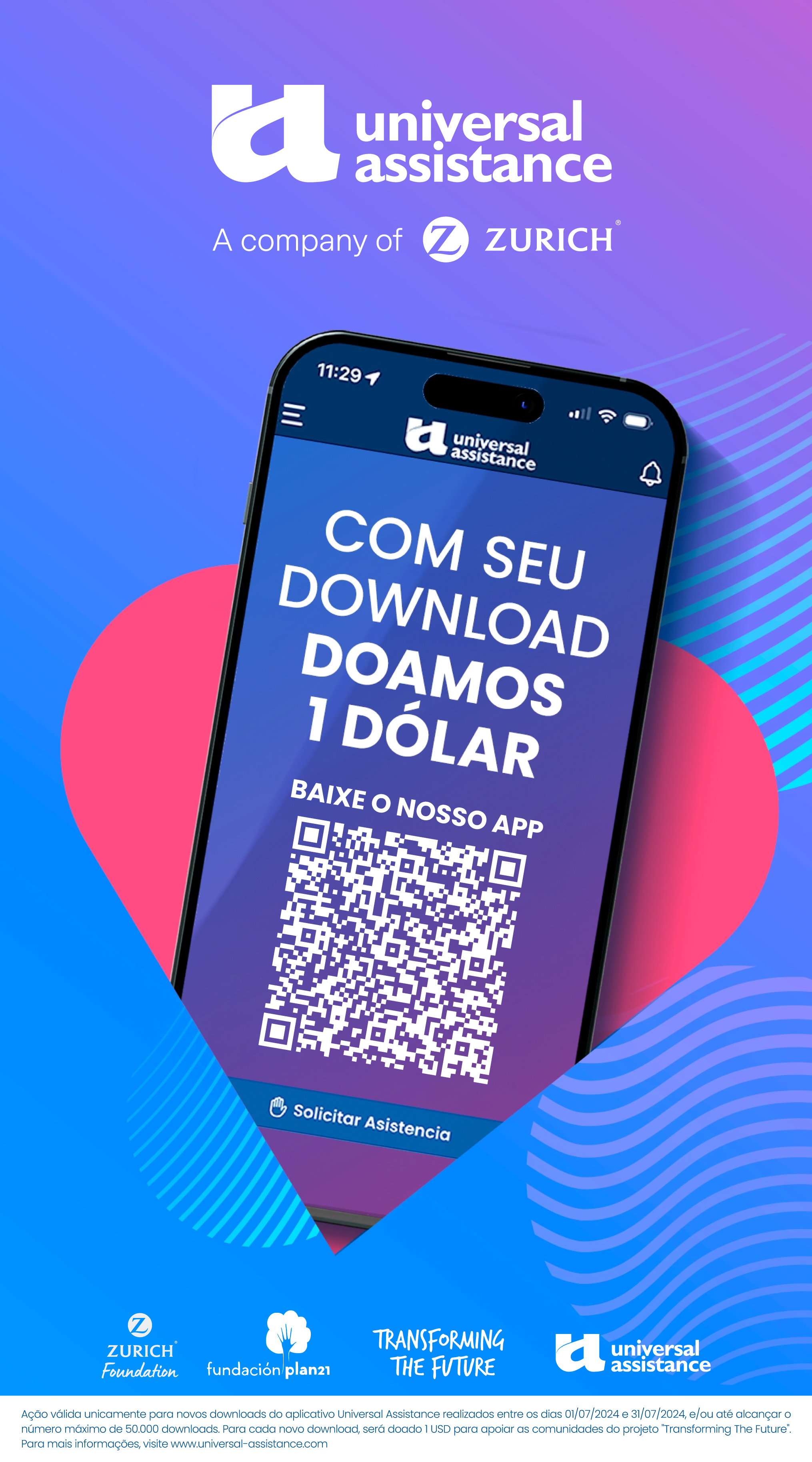 Universal Assistance lança campanha ‘Download Solidário’ e doa 1 dólar cada vez que seu app for baixado