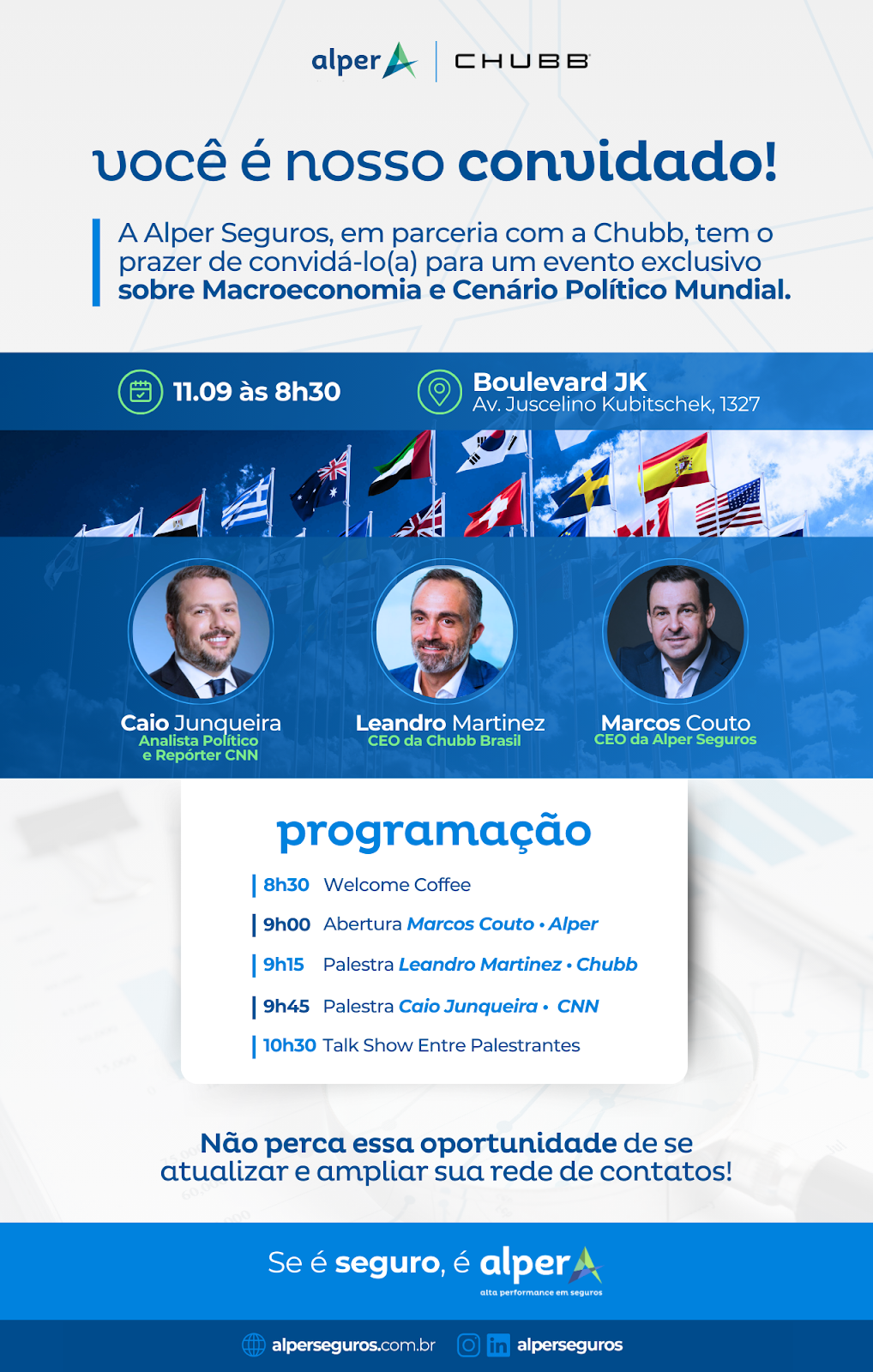 Alper e Chubb discutirão os impactos do cenário político e macroeconômico mundial na economia brasileira