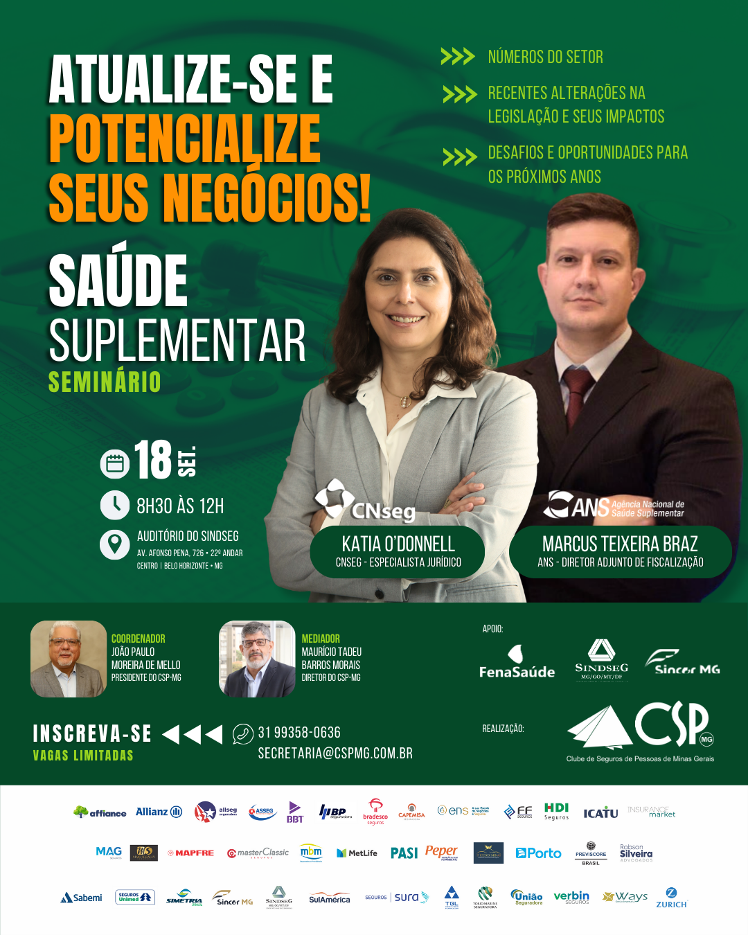 CSP-MG realiza seminário para debater desafios e oportunidades da Saúde Suplementar