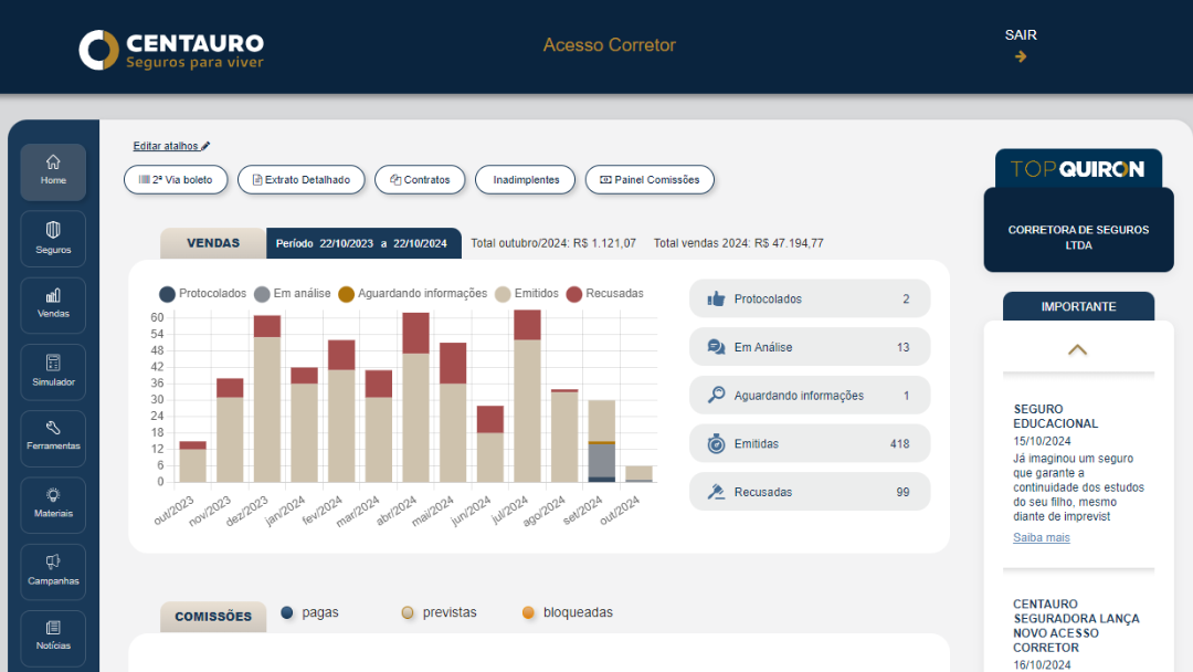Centauro Seguradora lança novo Acesso Corretor para facilitar ainda mais o dia a dia dos corretores parceiros