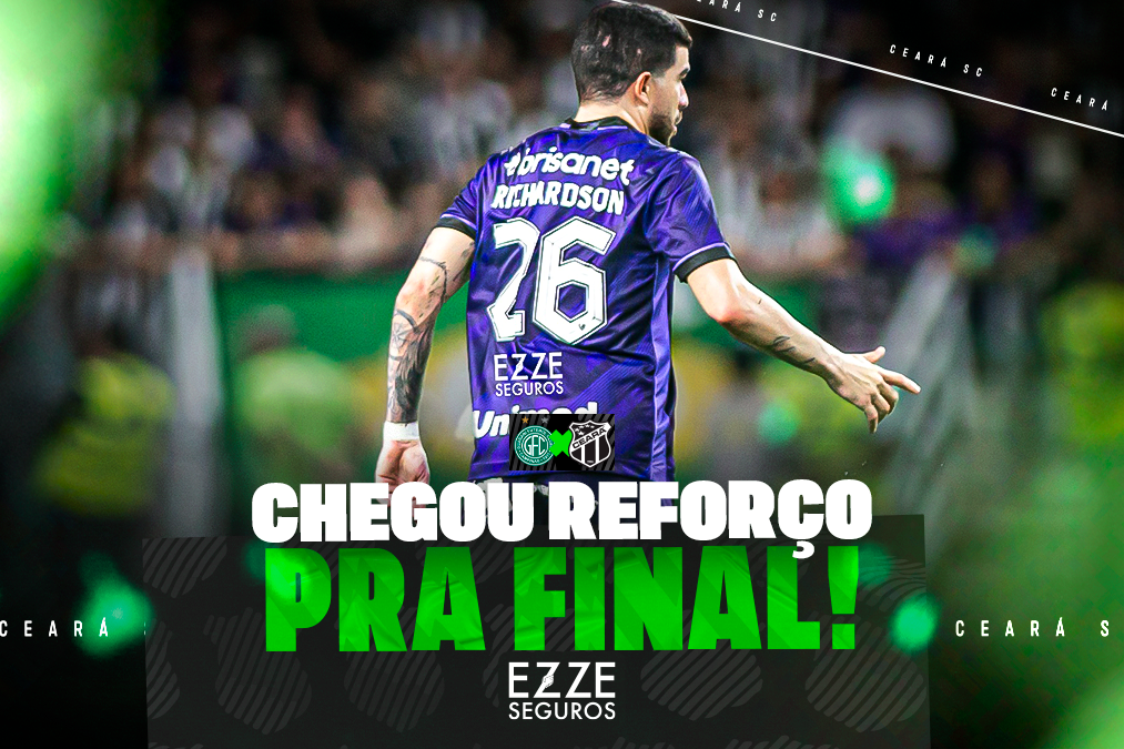 Ceará fecha parceria pontual com EZZE Seguros e estampará a marca da empresa em confronto com o Guarani