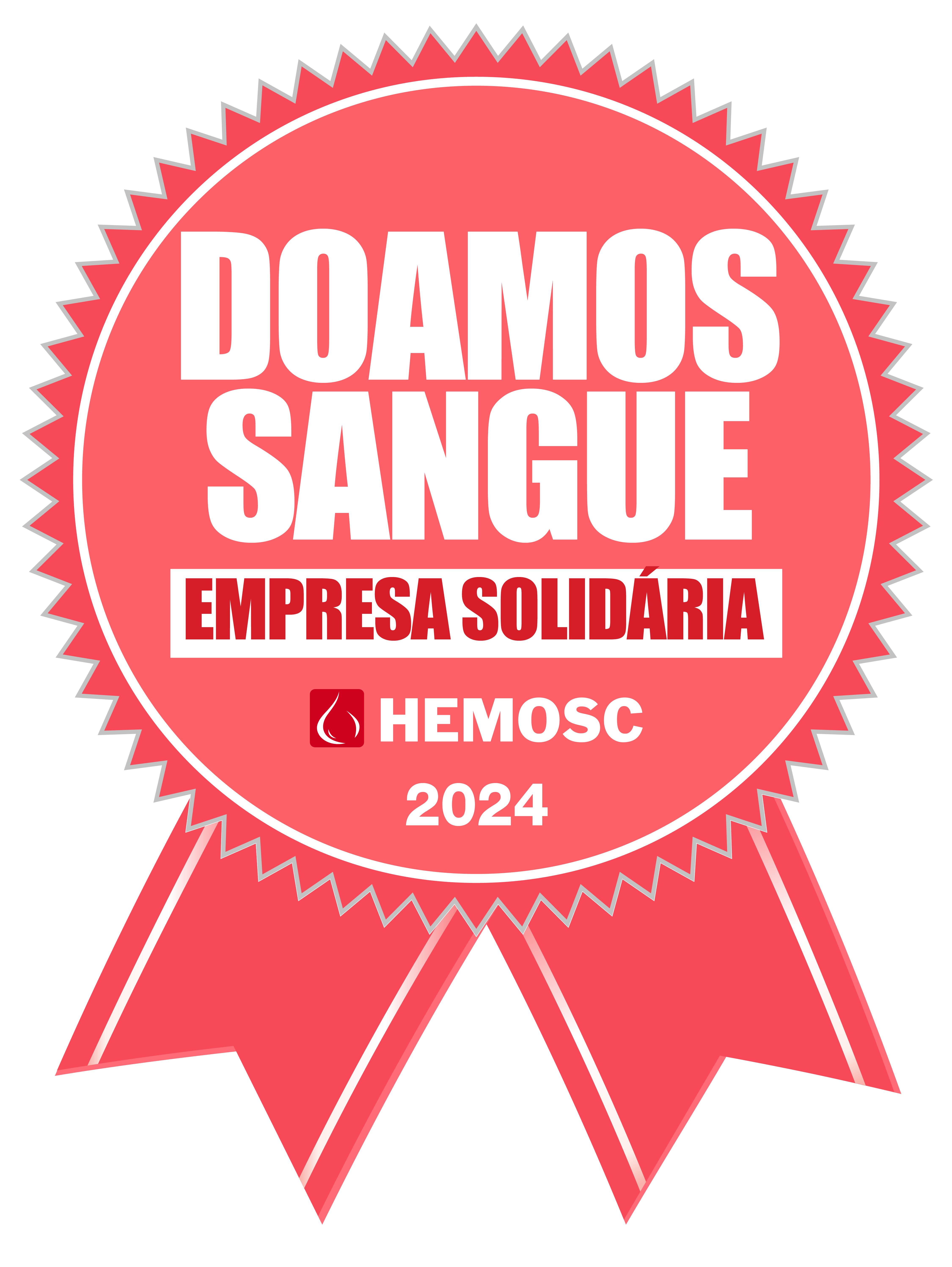 SindsegSC recebe selo de Empresa Solidária do Hemosc após conquistar mais de 100 doações de sangue