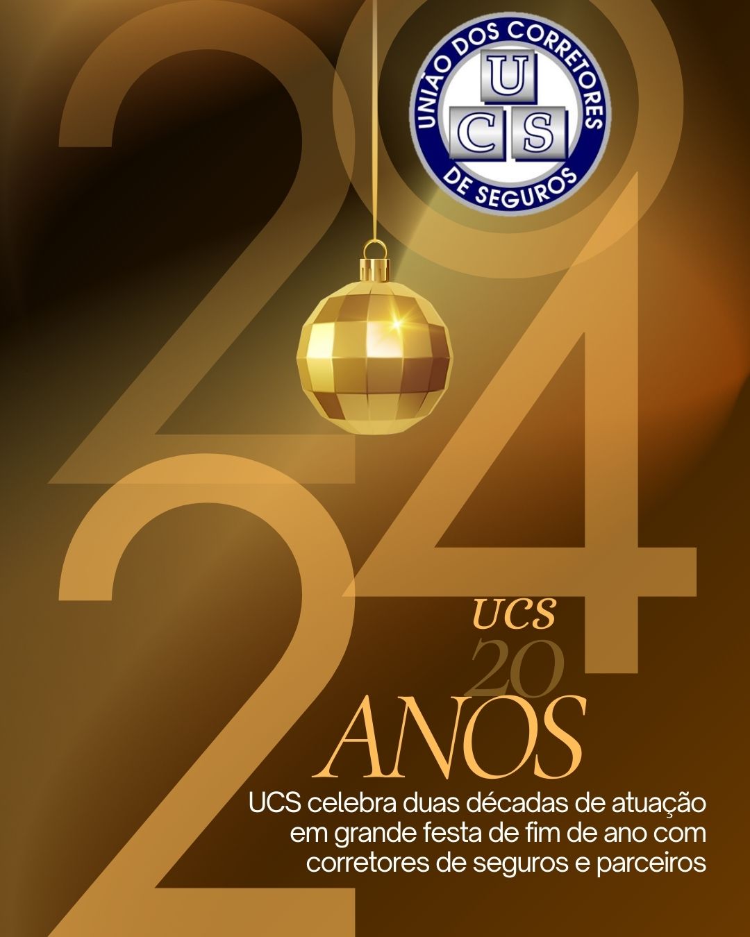 UCS celebra duas décadas de atuação em grande festa de fim de ano com corretores de seguros e parceiros