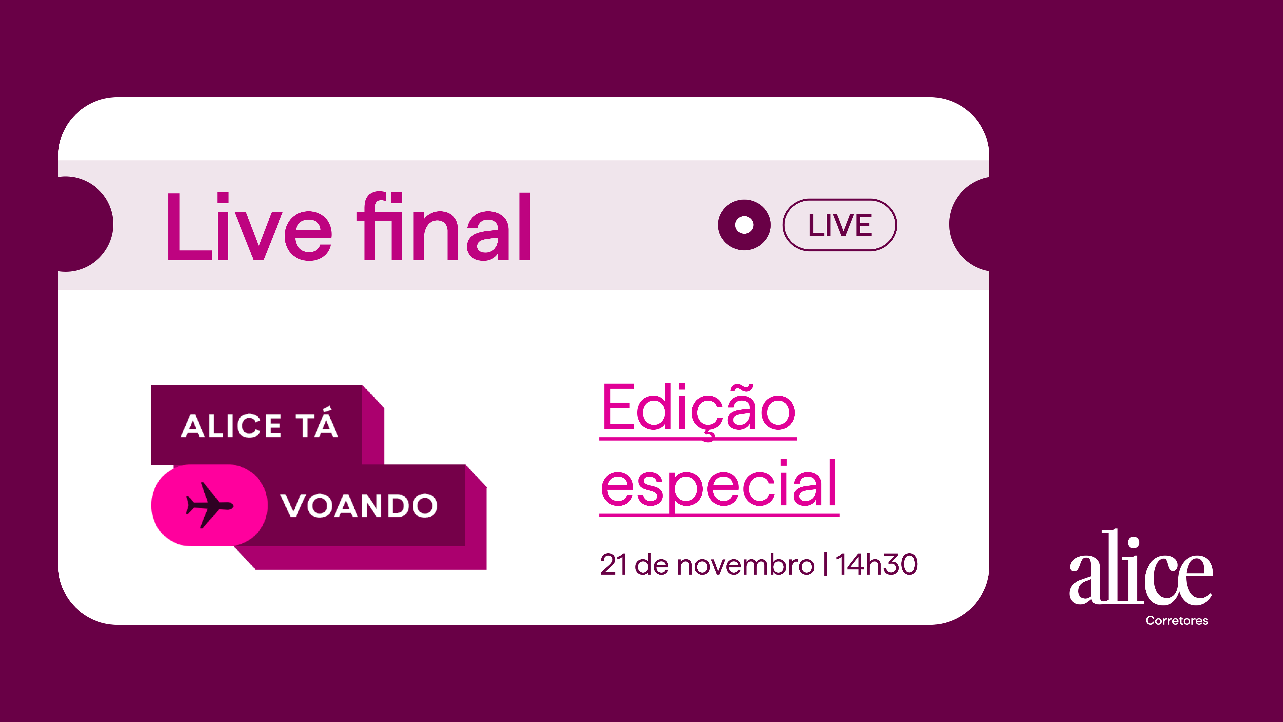 Alice faz live de encerramento da campanha “Alice Tá Voando” nesta quinta-feira, 21