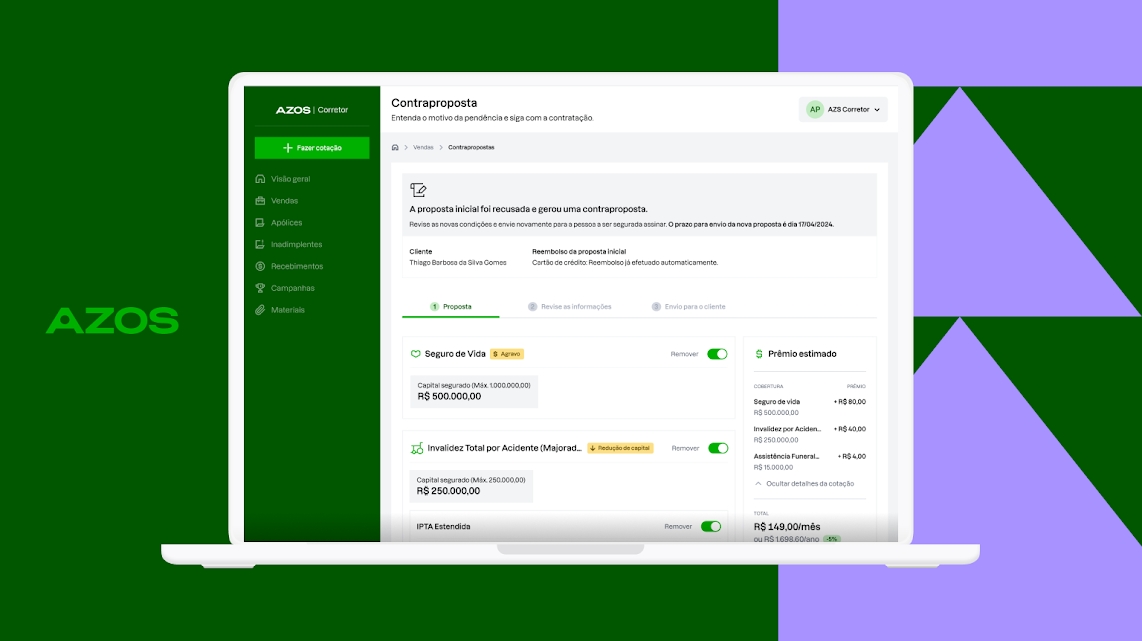Azos lança funcionalidade inédita no mercado de seguros