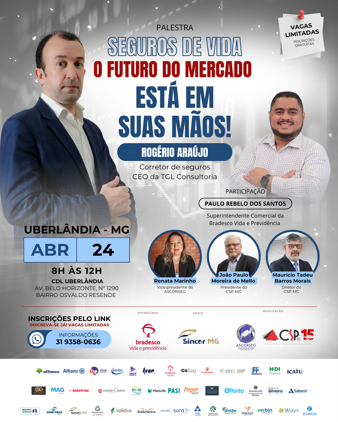CSP-MG e ASCORSEG realizam evento inédito em Uberlândia com foco em seguro de vida