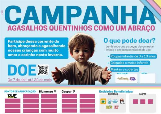 Campanha do agasalho: uma iniciativa apoiada pelo SindsegSC para aquecer crianças