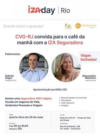 CVG-RJ convida para café da manhã com a IZA Seguradora