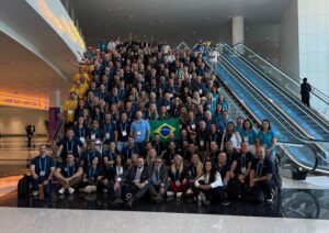 Profissionais brasileiros de seguros de vida pna Reunião Anual MDRT em Miami