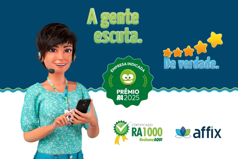 Affix conquista Selo RA1000 e é finalista do Prêmio Reclame Aqui