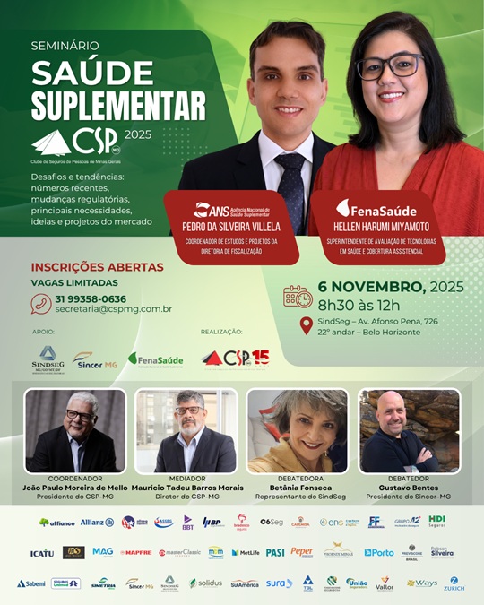 CSP-MG reúne ANS e FenaSaúde em seminário sobre desafios e tendências da saúde suplementar