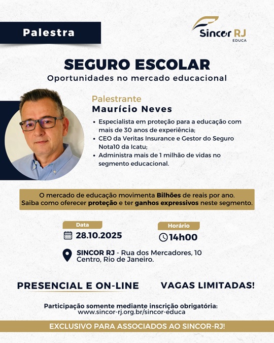 Seguro Escolar: Palestra apresenta oportunidades em mercado bilionário – Inscrições Abertas!
