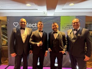 Da esquerda para a direita: Luiz Dornelles: Superintendente Corporativo, Maicon Arrais: Superintendente de Marketing, Heverton Fernandes: Superintendente Operacional, Glaucio Fernandes: Superintendente Executivo