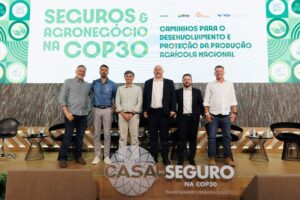 Primeiro painel da tarde: “Seguros como instrumento de proteção da produção agrícola no contexto da transição climática: desafios do Brasil e boas práticas internacionais”