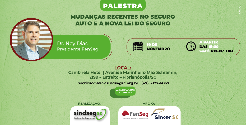 SindsegSC promove palestra sobre mudanças no Seguro Auto em Florianópolis